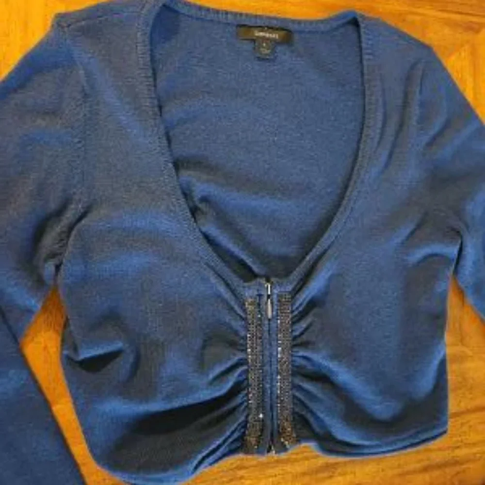 Express Navy Crop Sweater
